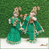 Cotton Thread Sitara Work Green Jugal Jodi Poshak