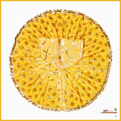 Blended Thread Lace Work Yellow Poshak