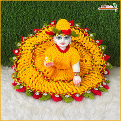 Woolen Fancy Multicolor Laddu Gopal Poshak With Cap