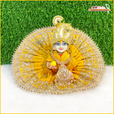 Blended Thread Sitara Stone Work Yellow Laddu Gopal Poshak