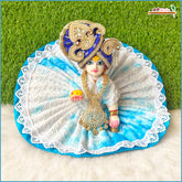 Blended Thread Lace Work Blue Laddu Gopal Poshak