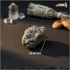 Natural Raw Pyrite Stone (Fool’s Gold) – Unpolished Healing Crystal | 39.48 mm