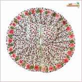 Cotton Leaf Print Lace Work Magenta Laddu Gopal Poshak