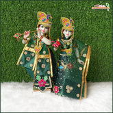 Blended Thread Dabka Sitara Stone Work Bottle Green Jugal Jodi Poshak