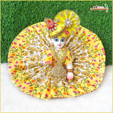 Cotton Floral Print Yellow (Multicolor) Laddu Gopal Poshak