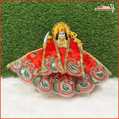 Blended Thread Sitara Work Red Lehnga Patka