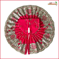 Blended Thread Sitara Cutdana Work Red Laddu Gopal Poshak