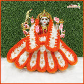 Woolen Orange & Cream Moti Work Lehnga Patka