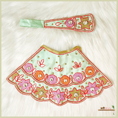 Blended Thread Moti Work Sea Green Lehnga Patka