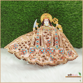 Thread Work Cream Lehnga Patka