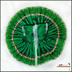 Blended Net Thread Lace Work Green Poshak