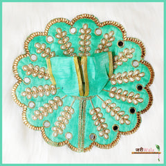 Blended Cotton Moti Work Sea Green Poshak