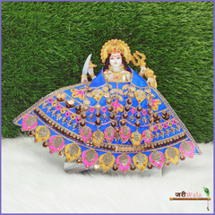 Thread Work Blue Lehnga Patka - ZARIIWALAA