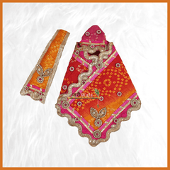 Bandhej Work Yellow & Magenta Sai Baba Poshak - ZARIIWALAA