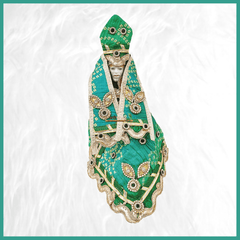 Bandhej Work Green Sai Baba Poshak - ZARIIWALAA