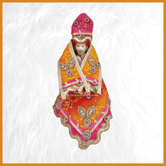 Bandhej Work Yellow & Magenta Sai Baba Poshak - ZARIIWALAA