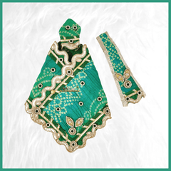 Bandhej Work Green Sai Baba Poshak - ZARIIWALAA