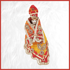 Bandhej Work Red & Yellow Sai Baba Poshak - ZARIIWALAA