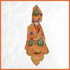 Thread Work Orange Sai Baba Poshak - ZARIIWALAA
