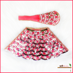 Thread Sitara Work Red Lehnga Patka