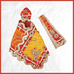 Bandhej Work Red & Yellow Sai Baba Poshak - ZARIIWALAA