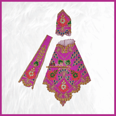 Thread Work Magenta Sai Baba Poshak - ZARIIWALAA