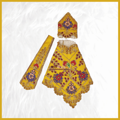 Thread Work Yellow Sai Baba Poshak - ZARIIWALAA