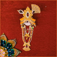 LG Orange Mukut Mala Set