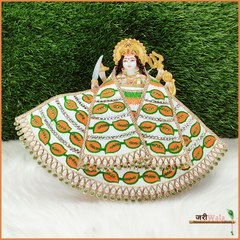 Cotton Thread Moti Work Orange Lehnga Patka