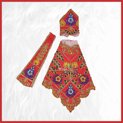 Thread Work Red Sai Baba Poshak - ZARIIWALAA