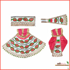 Blended Thread Moti Work Red Poshak