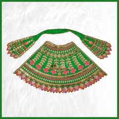 Thread Work Green Lehnga Patka - ZARIIWALAA