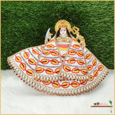 Cotton Thread Moti Work Yellow Lehnga Patka