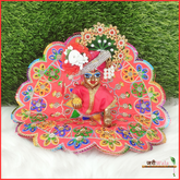 Blended Thread Kundan Work Red Laddu Poshak