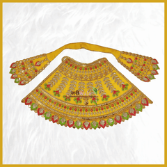 Thread Work Yellow Lehnga Patka - ZARIIWALAA