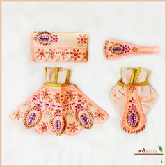 Blended Heavy Kundan Work Peach Jugal Jodi Poshak