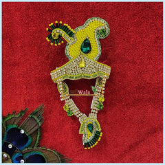 LG Yellow & Green Mukut Mala Set