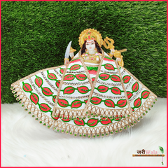 Cotton Thread Moti Work Red Lehnga Patka