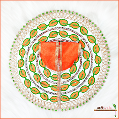 Cotton Thread Moti Work Orange Poshak