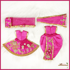 Cotton Thread Booti Work Magenta Poshak