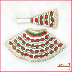 Cotton Thread Moti Work Red Lehnga Patka