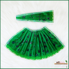 Blended Net Thread Work Green Lehnga Patka