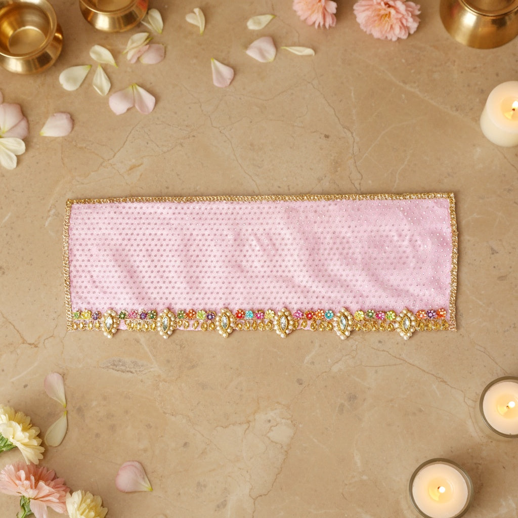 Thread Jarkan Stone Work Baby Pink Small Chunri