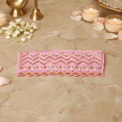 Thread Moti Sitara Cutdana Work Baby Pink Small Chunri