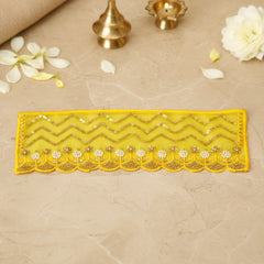 Thread Moti Sitara Cutdana Work Yellow Small Chunri