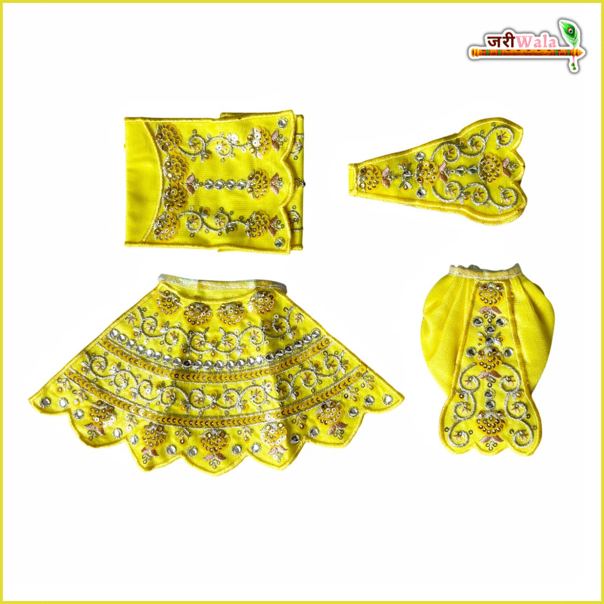 Coton Thread Sitara Stone Work Lemon Jugal Jodi Poshak
