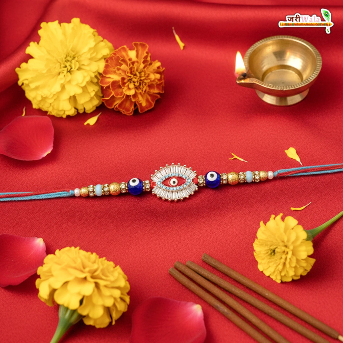 Fancy Handcrafted AD Evil Eye Rakhi