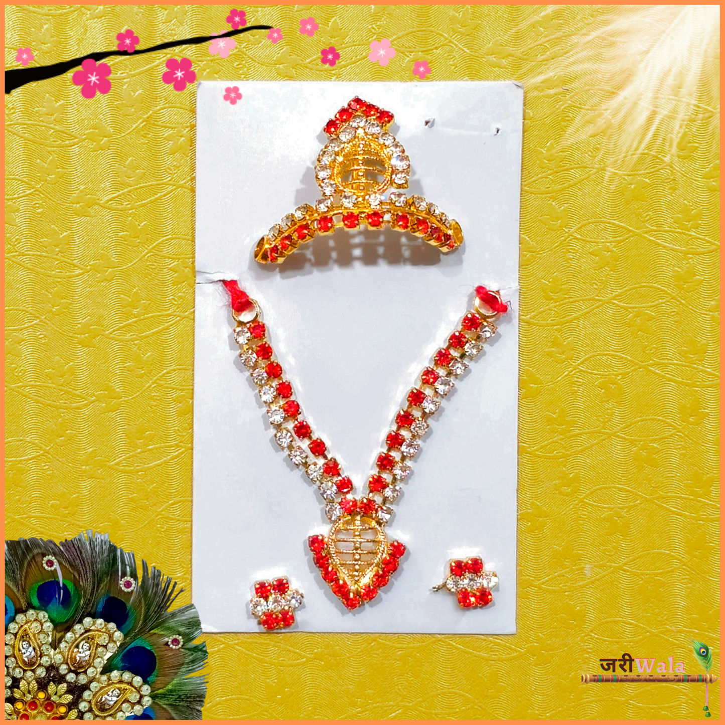 LG Red Mukut Mala Set