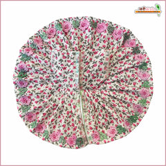 Cotton Leaf Print Lace Work Baby Pink Laddu Gopal Poshak