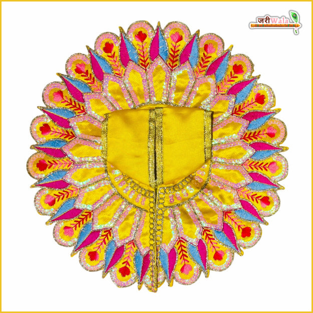 Blended Thread Sitara Work Yellow Laddu Gopal Poshak